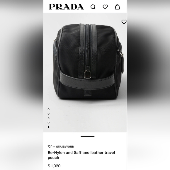Prada Black Nylon Toiletry Bag with Logo Plaque - Picture 15 of 16